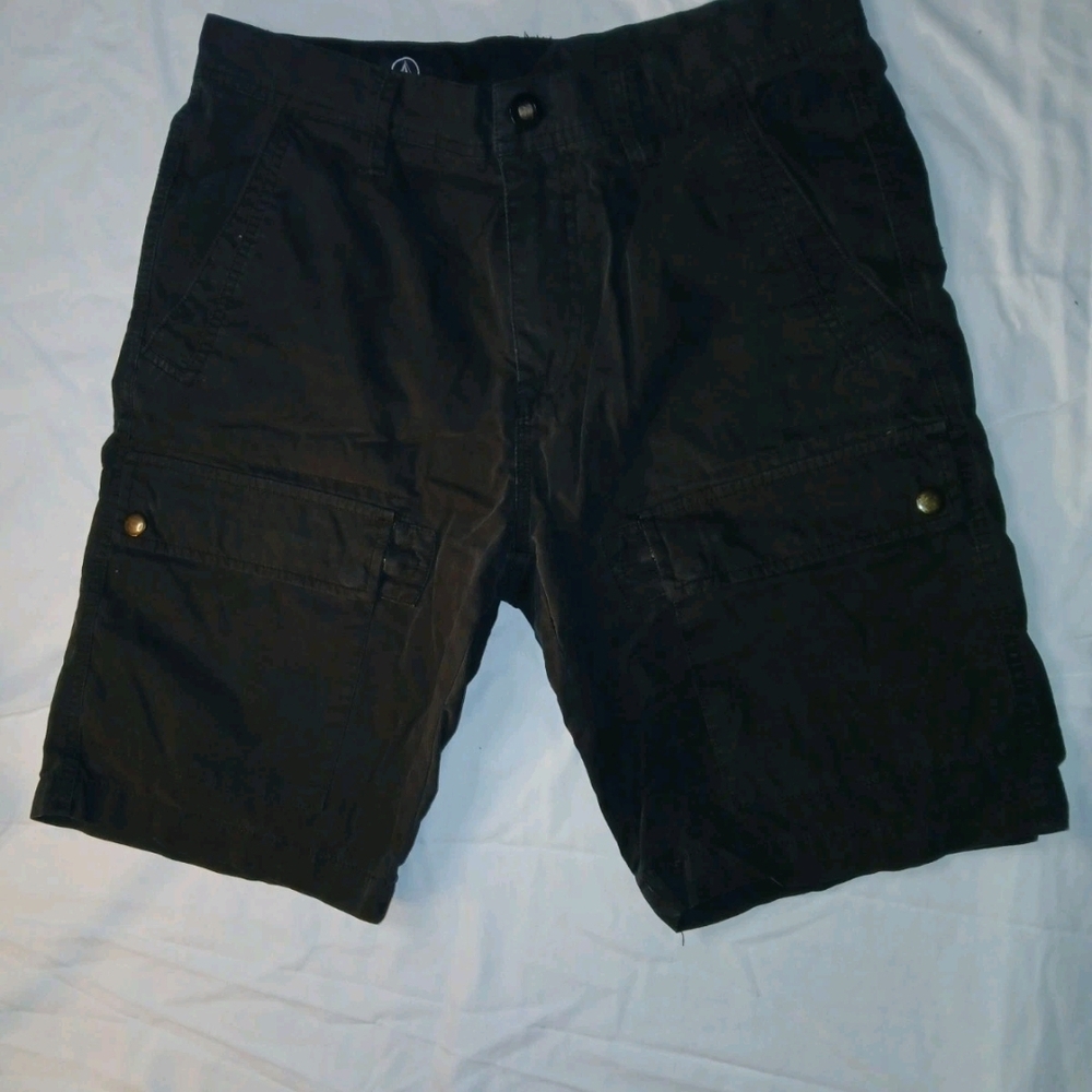 Volcom Mens Cargo Style Shorts Black/ Dark Gray  Size 30
